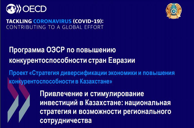 Казахстан и ОЭСР обсудили вопросы стимулирования инвестиций в период пандемии