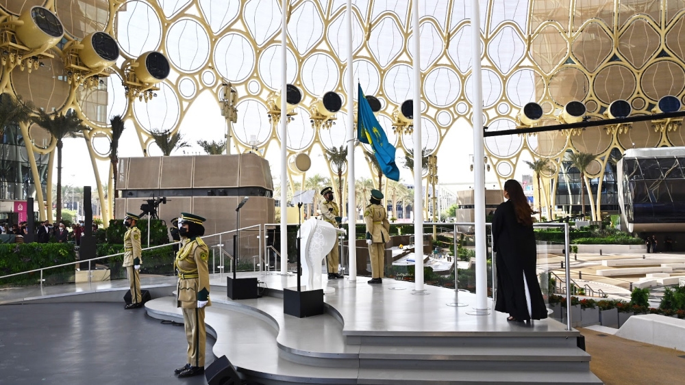 National flag of Kazakhstan hoisted at EXPO 2020 Dubai